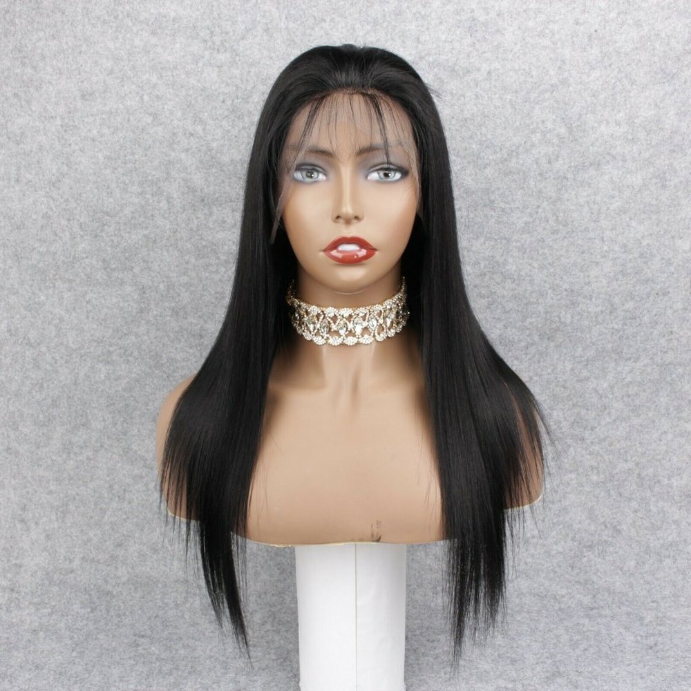 100% Human Hair Lace Front, Jet Black 18" inches - Picture 1 of 6